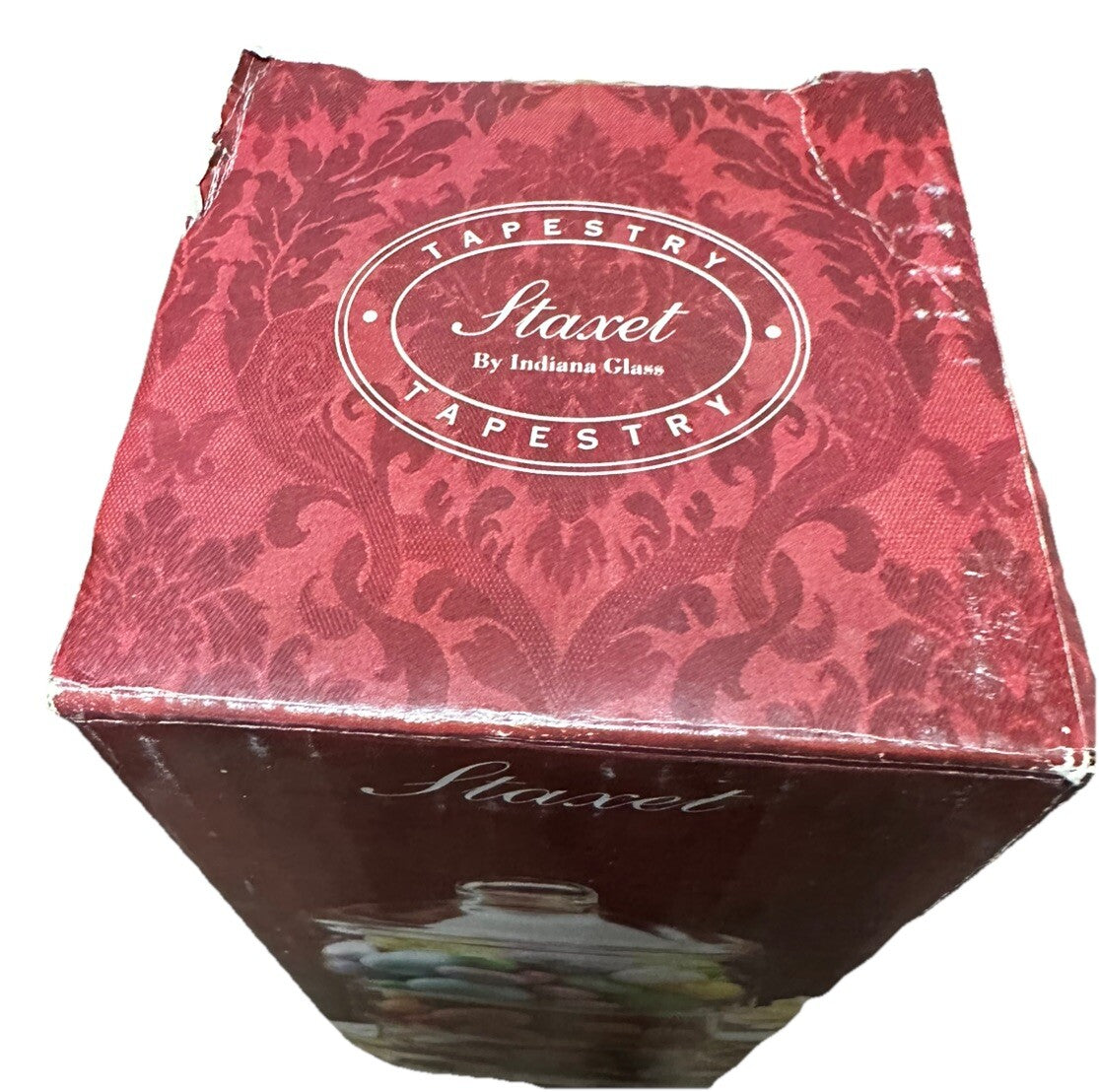 Candy Jars with Cover Storage Container Indiana Glass Staxet 3 Stacking 9.5” Vtg