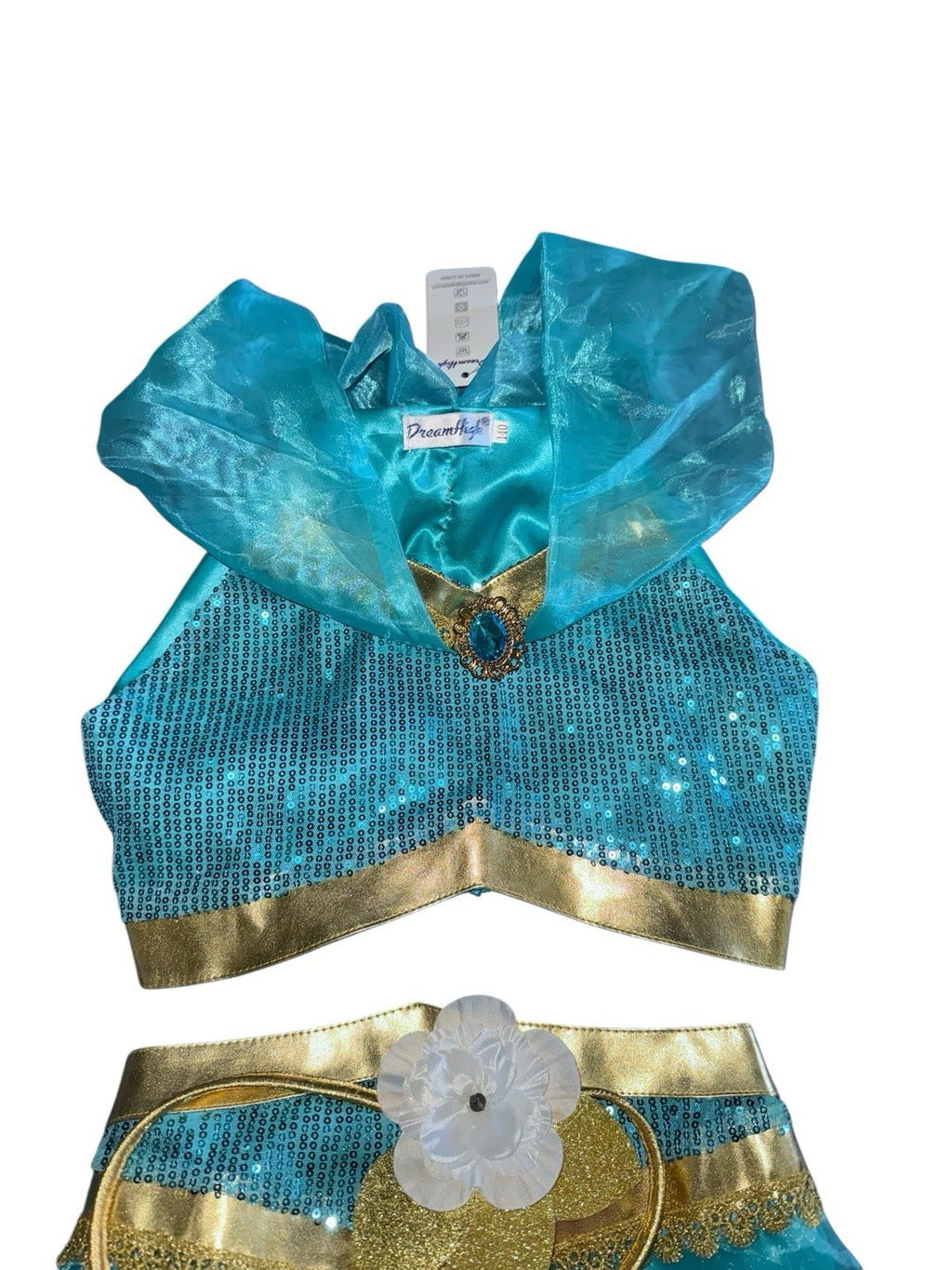Disney Aladdin Princess Jasmine Costume 7-8 Blue Top And Bottom