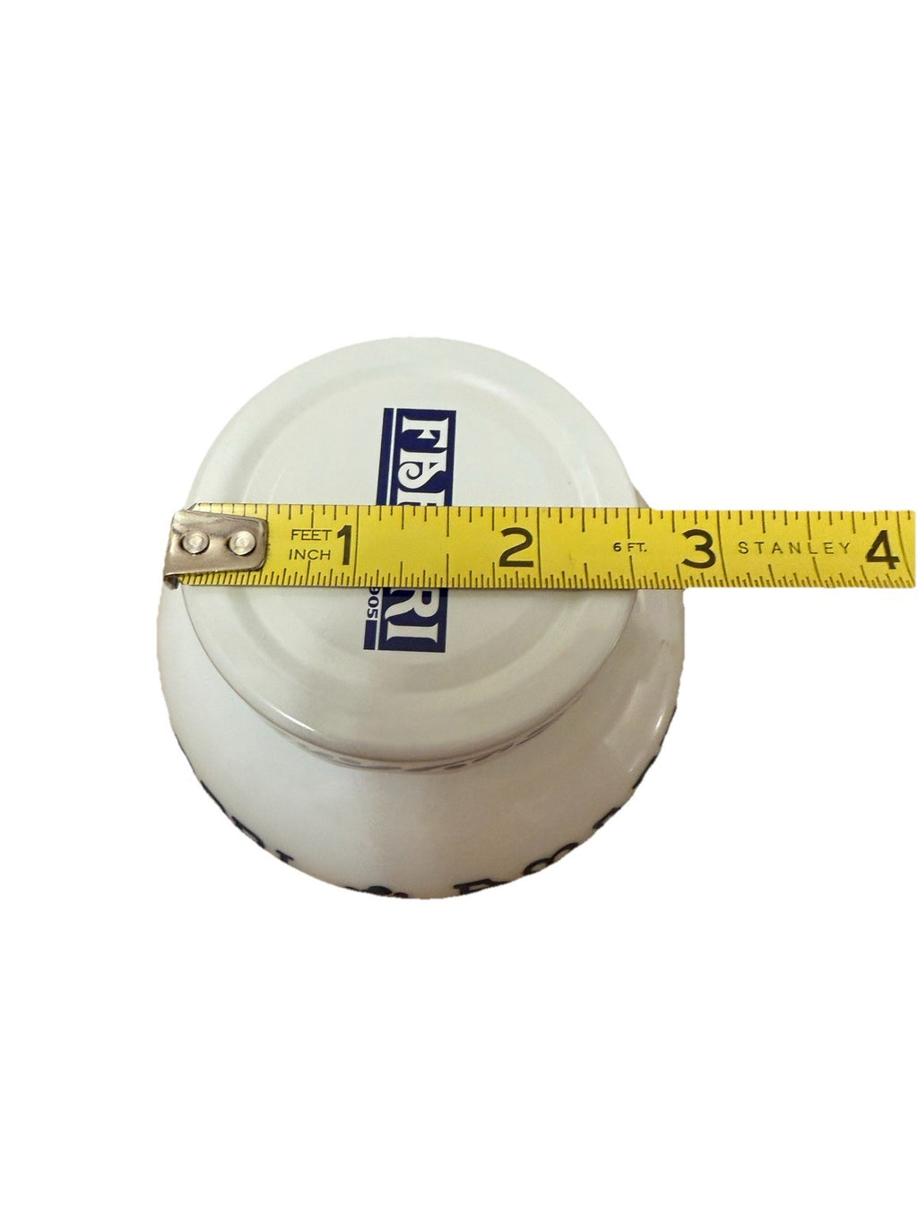 Amarena Fabbri Milk Glass Jar "Empty" Cherries Blue White Floral 5.25" H Italy