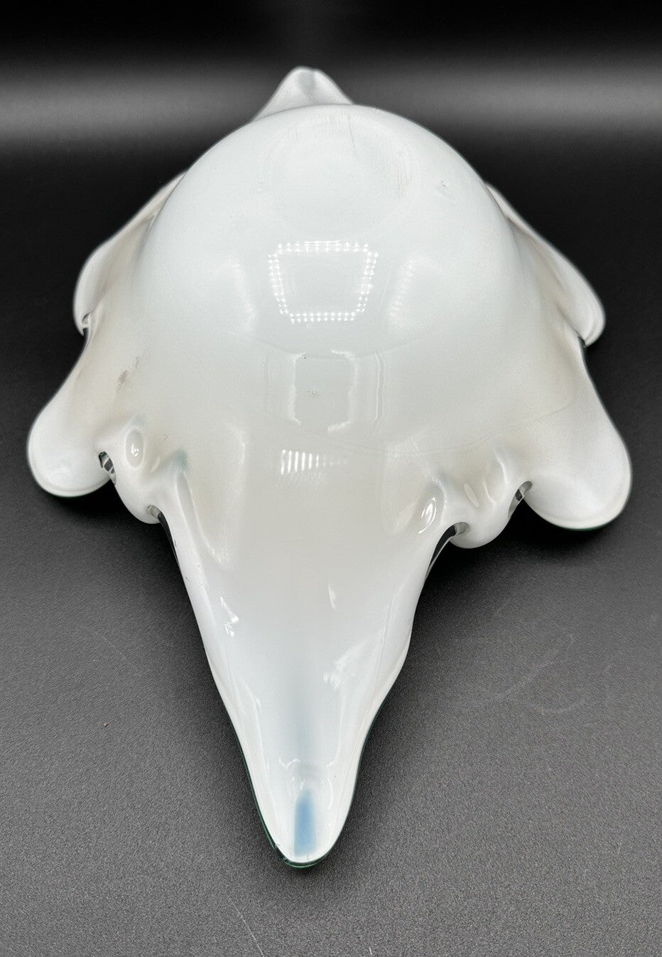 Bowl Mid-Century Green White Murano Art Glass Centerpiece Fruit Bowl Vintage