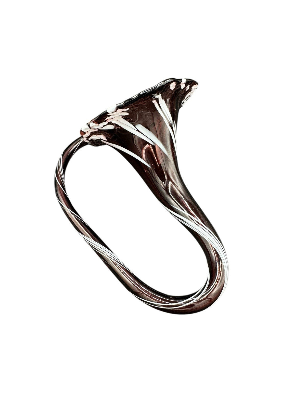 Bud Vase Purple Blown Glass Flower Rare Vintage