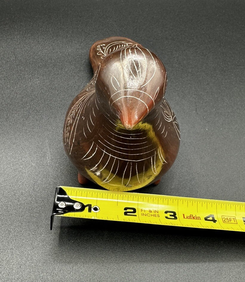 Art Pottery Dove Tonala Monochrome in Brown Mexican Folk