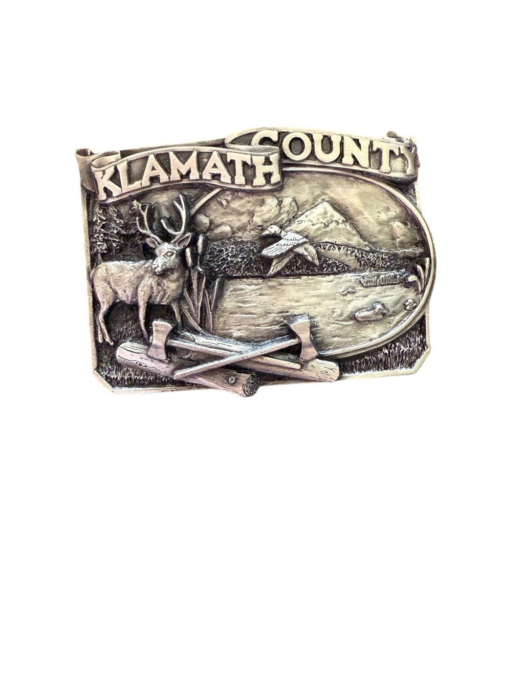 Belt Buckle Siskiyou Buckle 1983 Bergamot Brass Works Klamath County Deer New