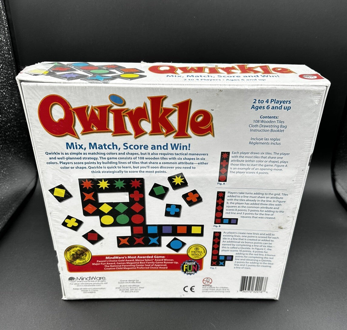 Board Game Qwirkle Strategy Mix Match Tile 2015 MindWare New