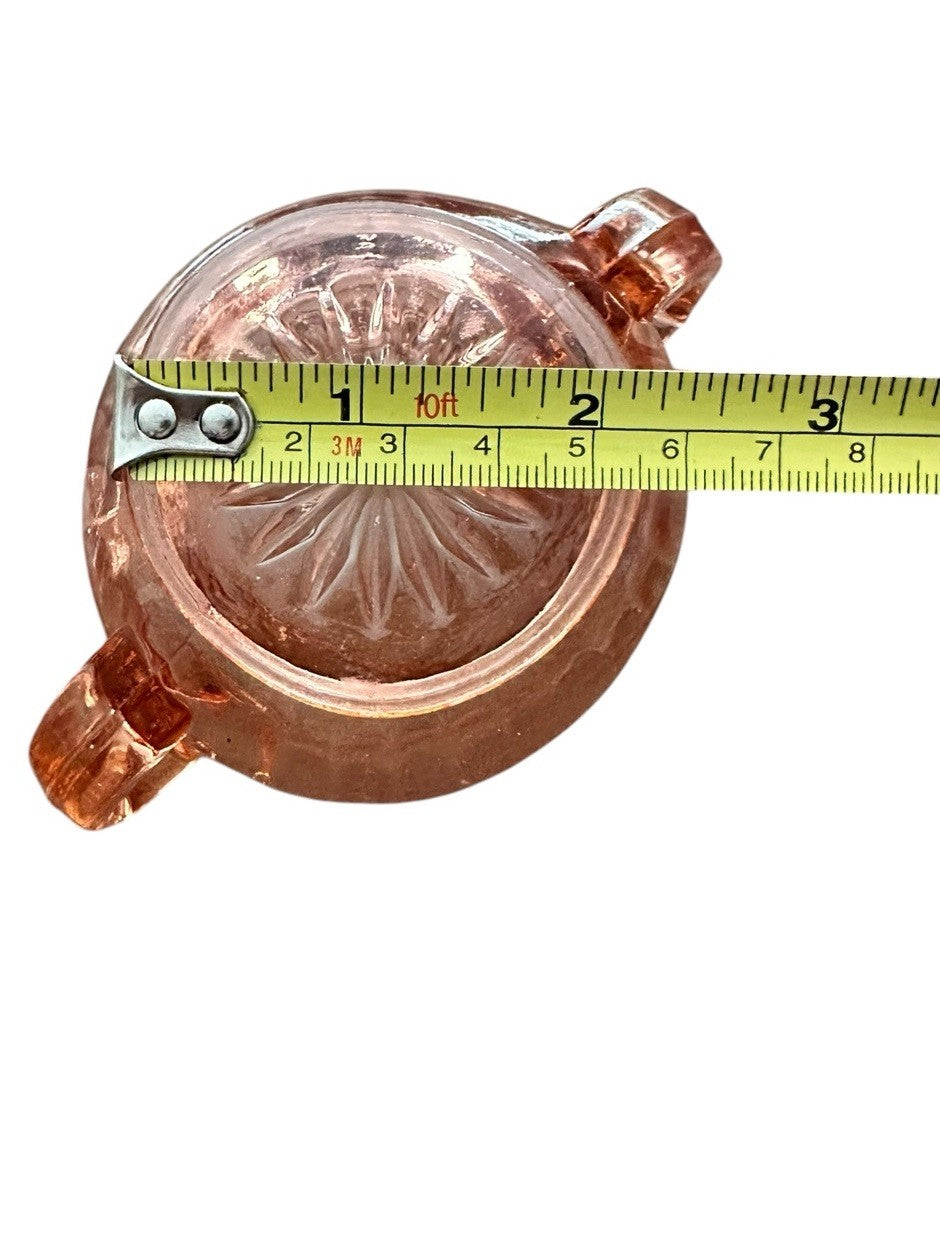 Creamer And Sugar Imperial Pink Depression Glass Open Handle Bowl Vintage