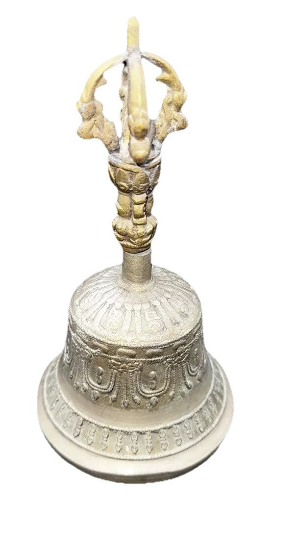 Antique/Vintage Bell Bronze Buddhist Tibetan Ritual Temple 6.5” Patina