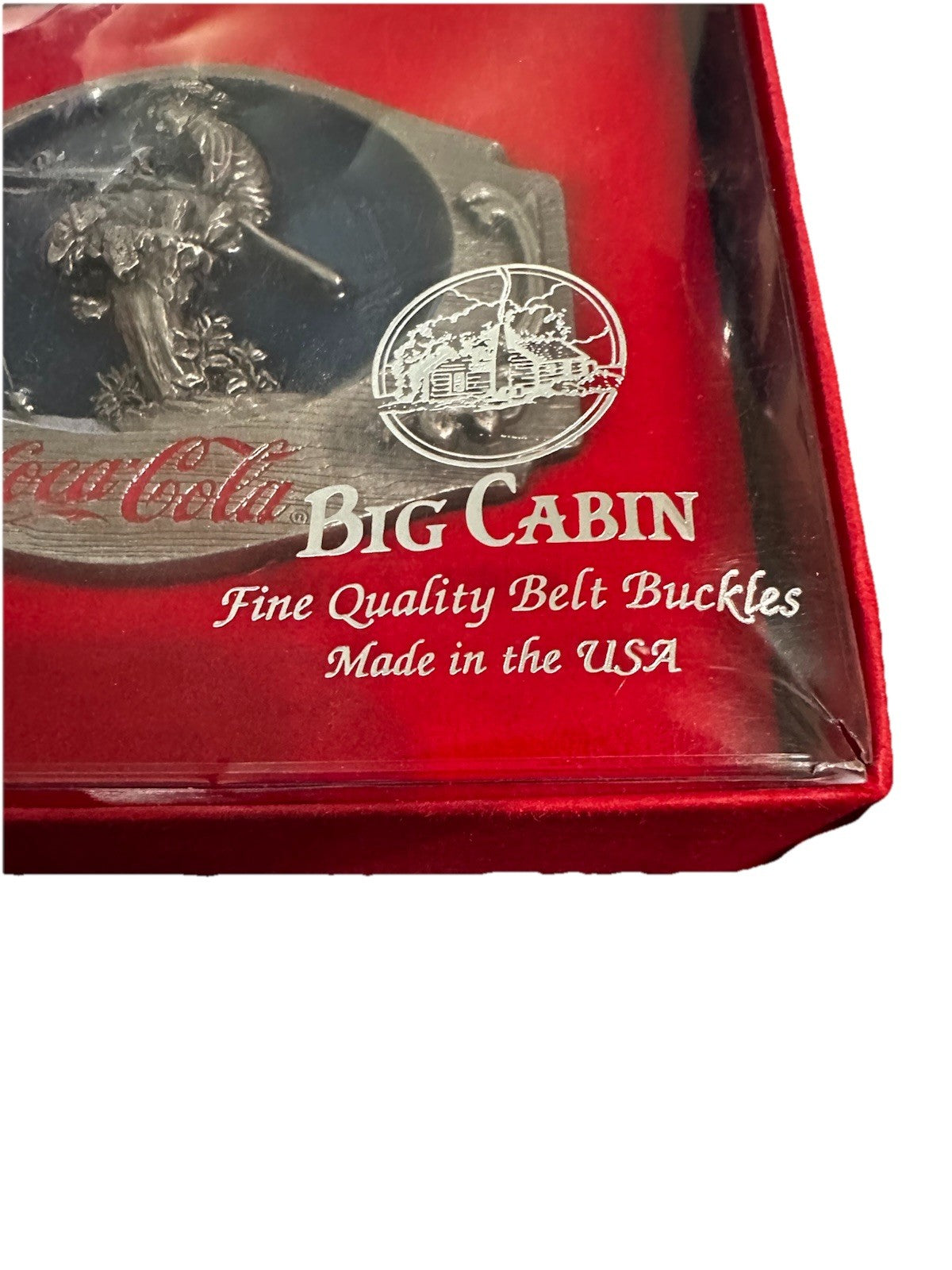 Belt Buckle With Boy Fishing On A Stump With Dog Classic Coca-Cola New Vintage