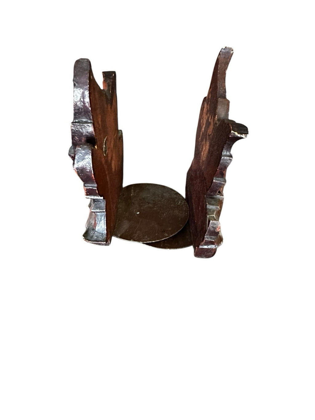 Bookends Gatco Brown Wood Tree Leaves Set Of 2  6.75” x 5.75” Vintage