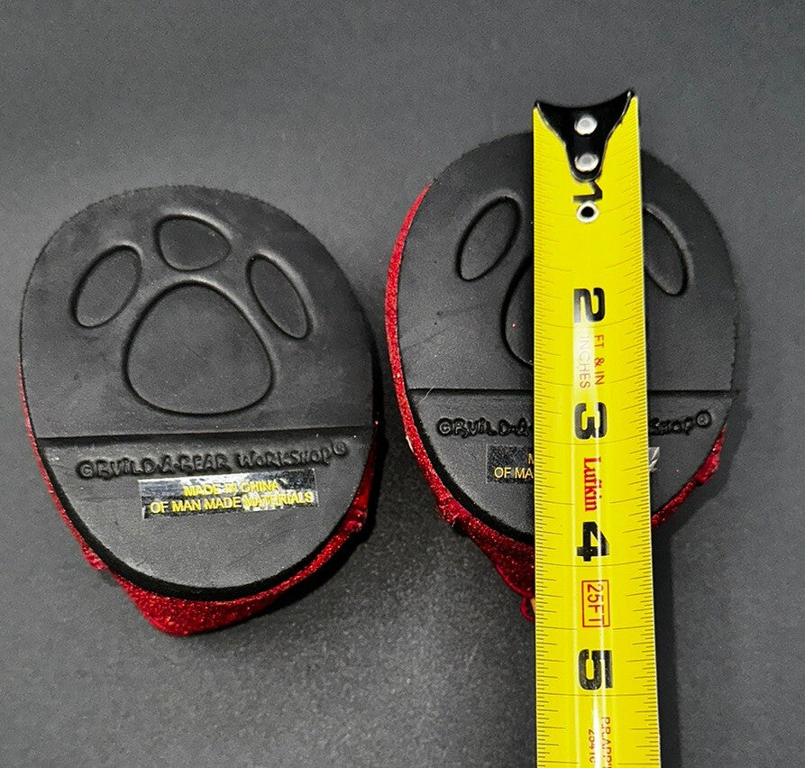 Build-A-Bear Red Glitter Dress Shoes Preowned