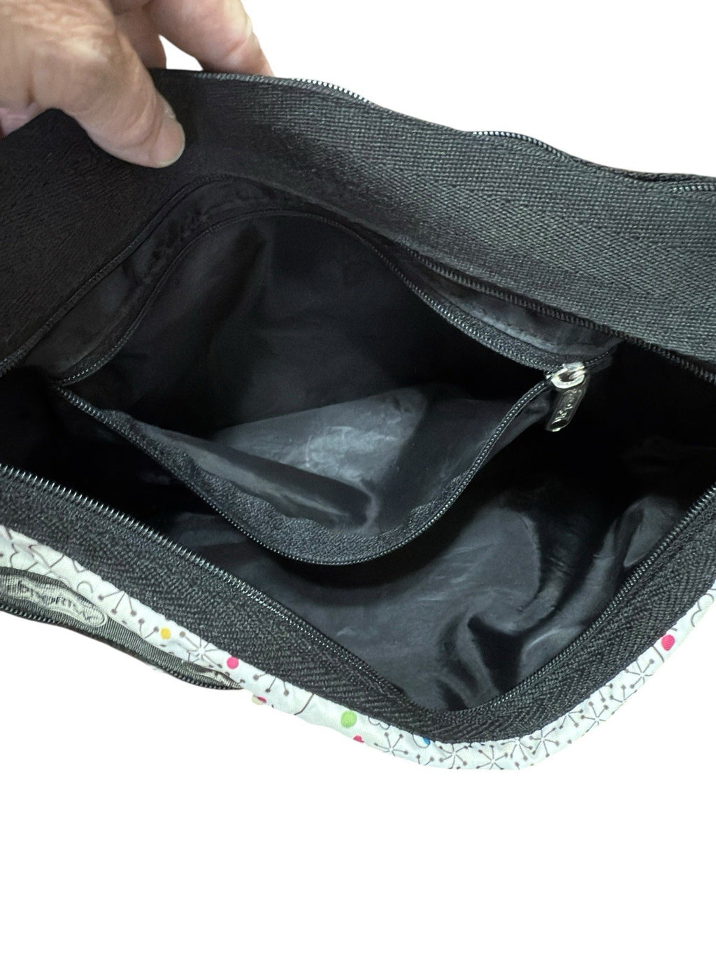 Crossbody Shoulder Bag LeSportsac Hythmic Hearts 3 Zip 2 Way Preowned