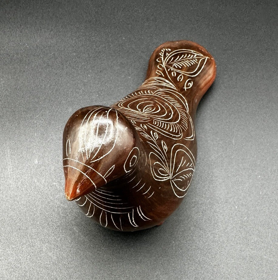 Art Pottery Dove Tonala Monochrome in Brown Mexican Folk