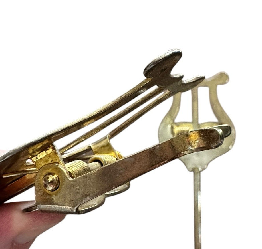 Clips Curved Shank Trumpet Music Sheet Brass (2) Vintage
