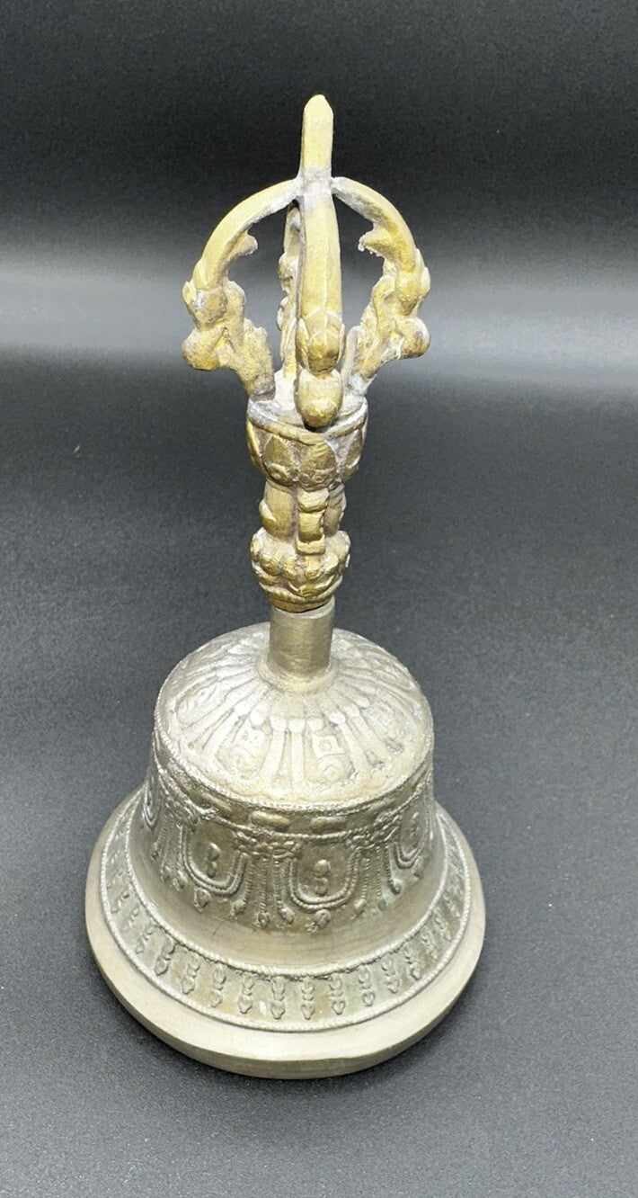 Antique/Vintage Bell Bronze Buddhist Tibetan Ritual Temple 6.5” Patina