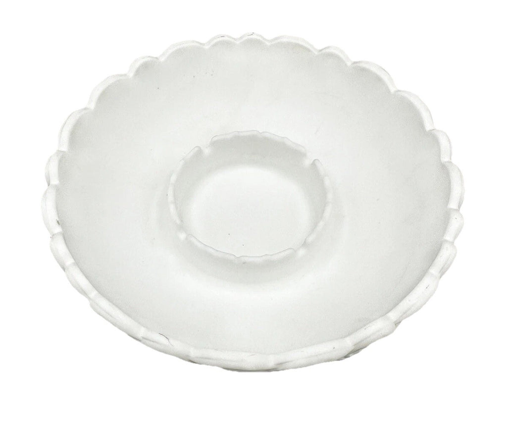 Ashtray, Trinket Dish,  8.5" Fenton Satin White Water Lily Vintage