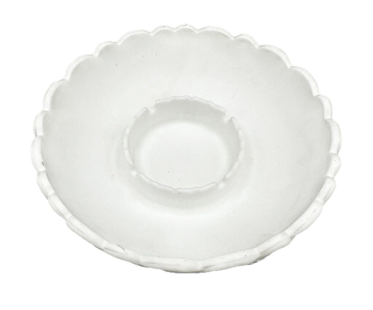 Ashtray, Trinket Dish,  8.5" Fenton Satin White Water Lily Vintage