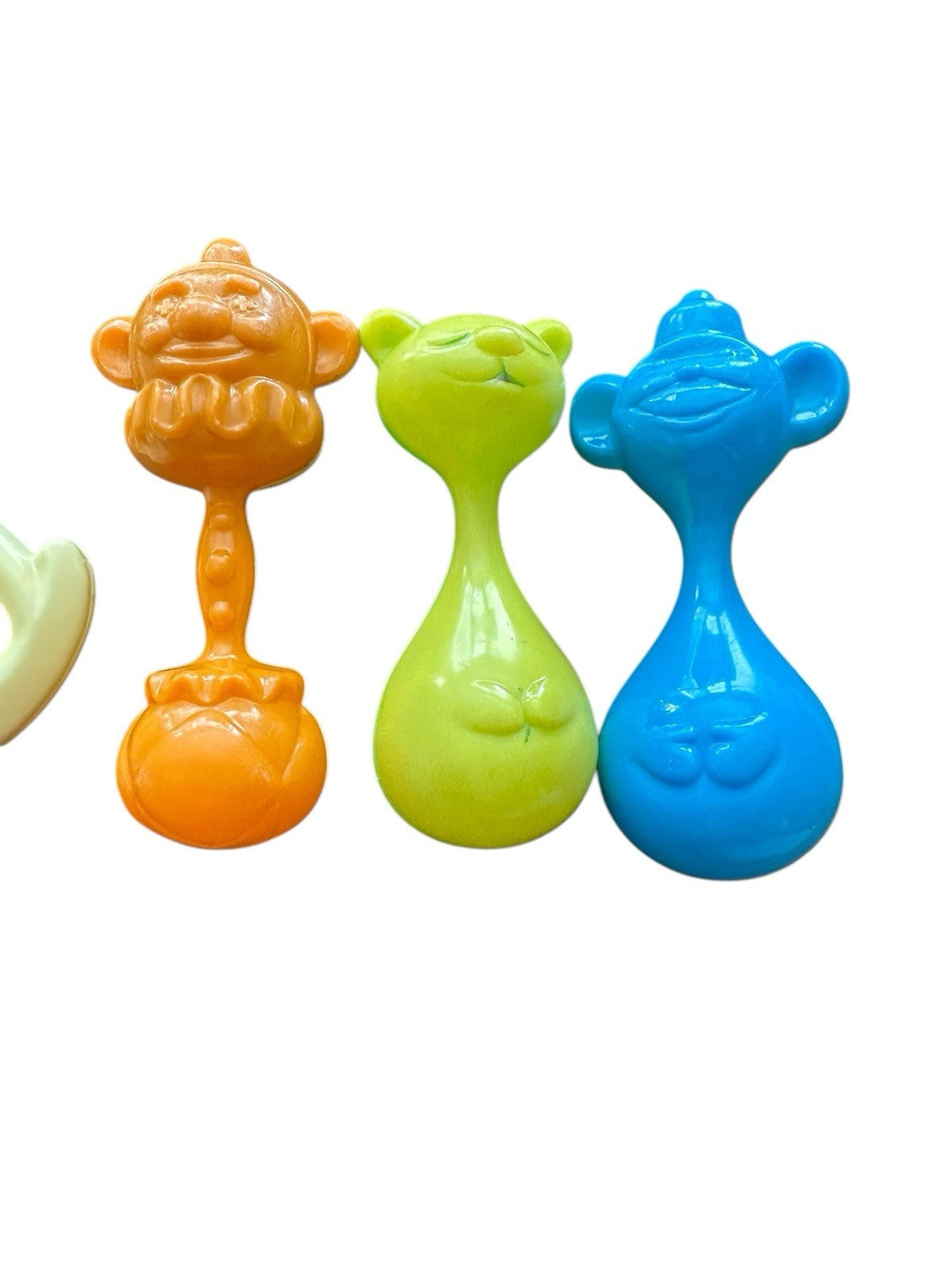 Baby Rattles Clown Monkey Duck Bear 4 Piece Lot Vintage