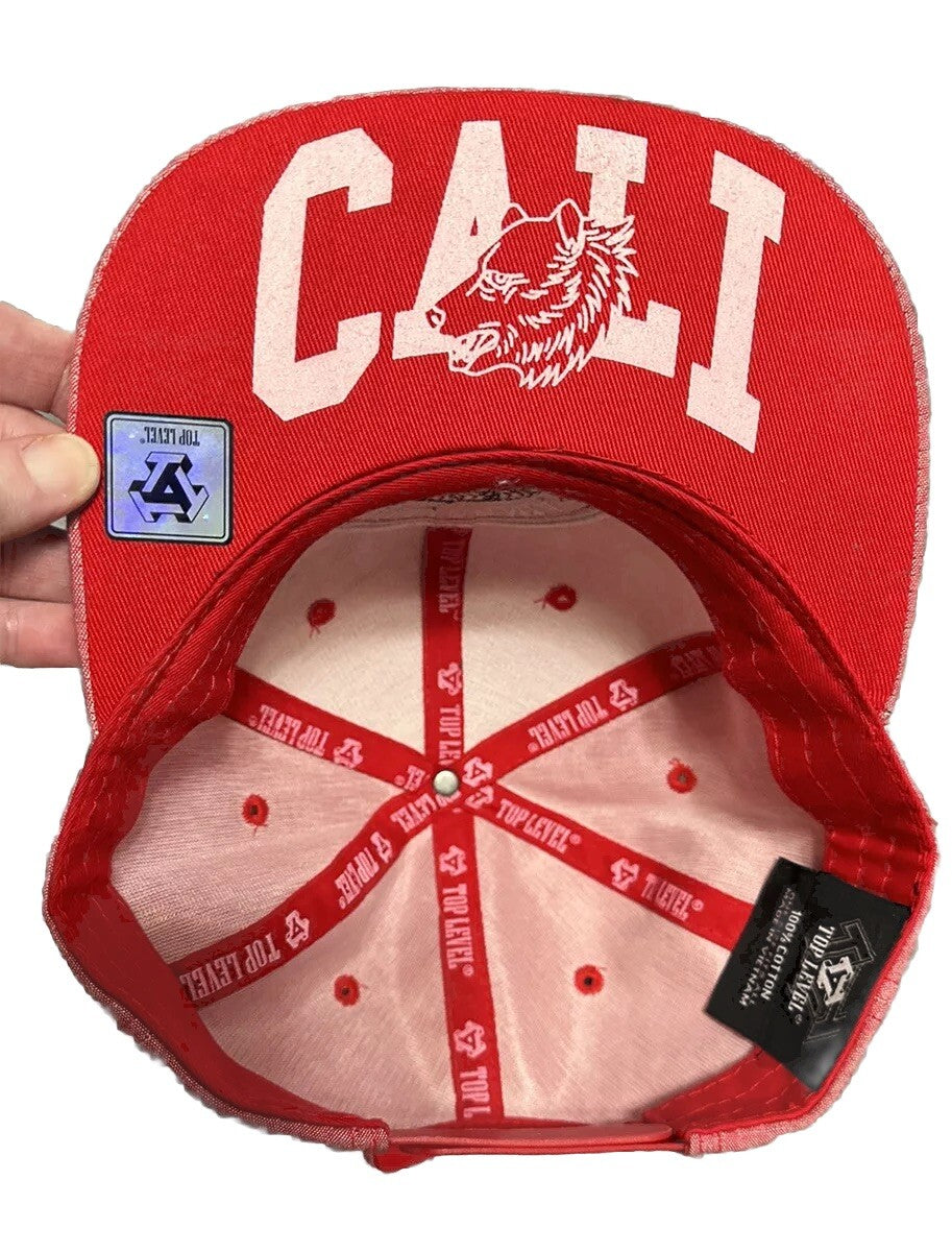 California & Republic Red/Black Top Level "CALI"Hat/ Cap