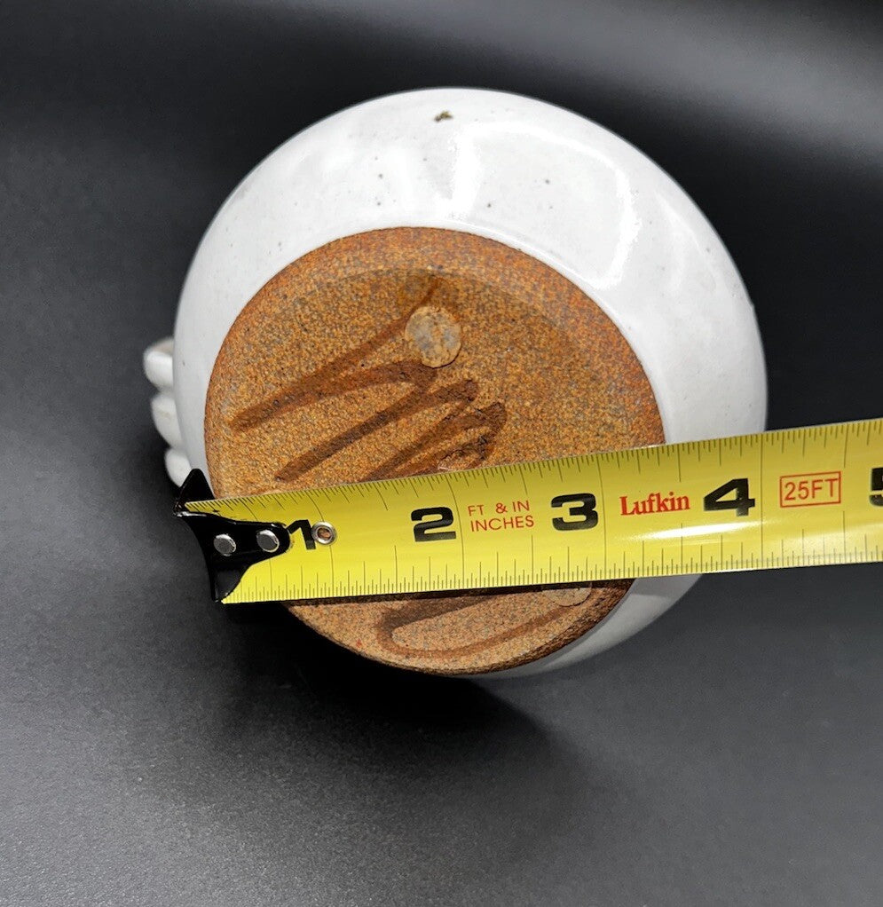 Candlestick Holder Studio Art Pottery Brown Gray Signed Vintage