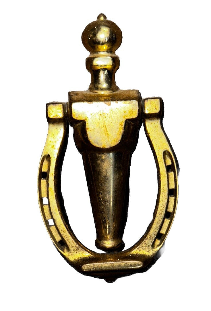 Door Knocker  7"  Equestrian Decor Solid Brass Horseshoe Vintage