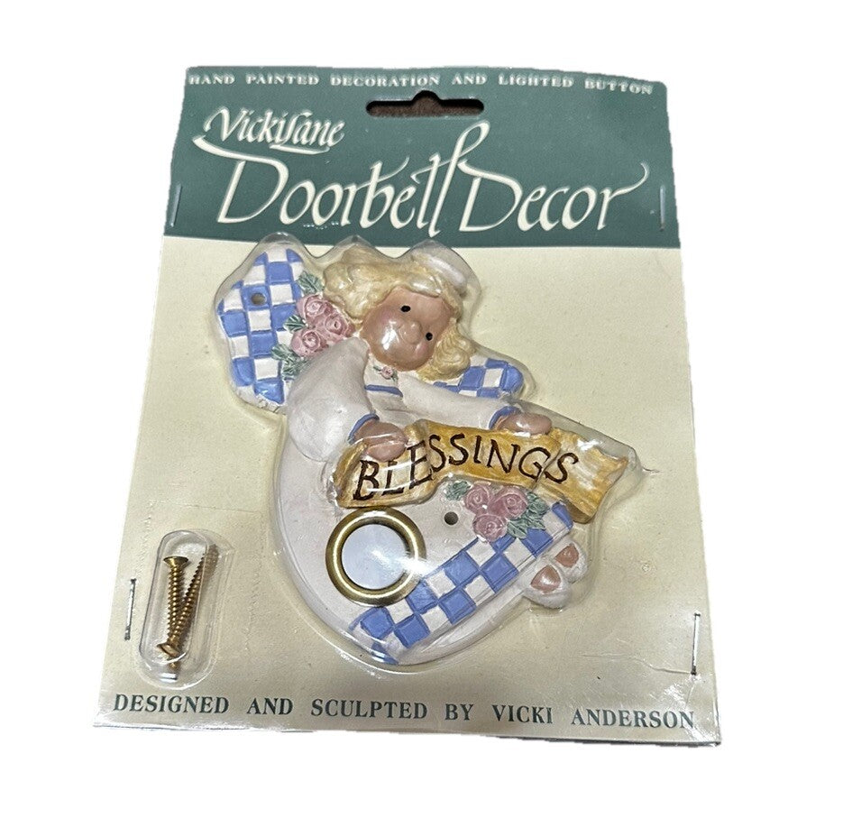 Doorbell Vicki Lane Decorative Blessings Angel Light Up Button Home Accent Vtg