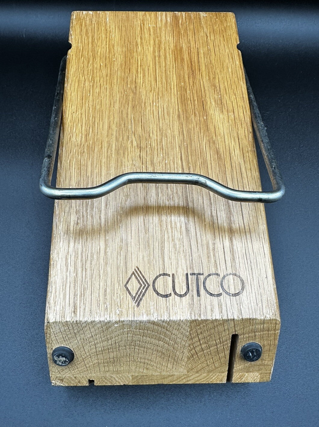 Cutco Space Saver Knife Block 5-Slot Wood Honey Oak Foldable Metal Bar