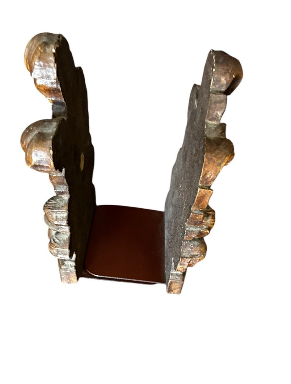 Bookends Syroco Wood Composite Ferns And Flora Mid Century Modern Made USA Vinyl