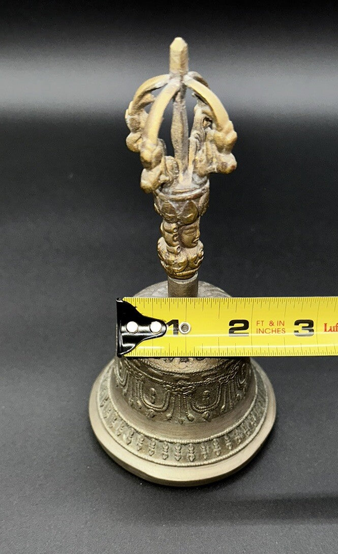 Antique/Vintage Bell Bronze Buddhist Tibetan Ritual Temple 6.5” Patina