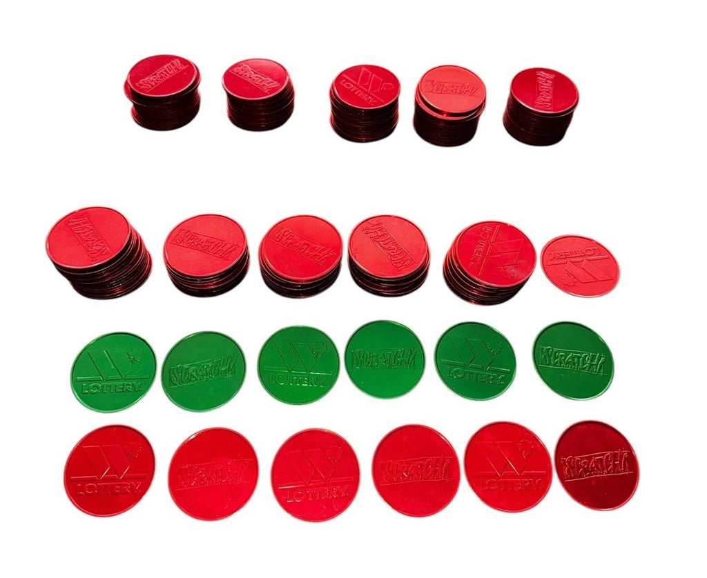 Coin Scratchers Washington State Lottery Lot 160 Red, 6 Green Preowned