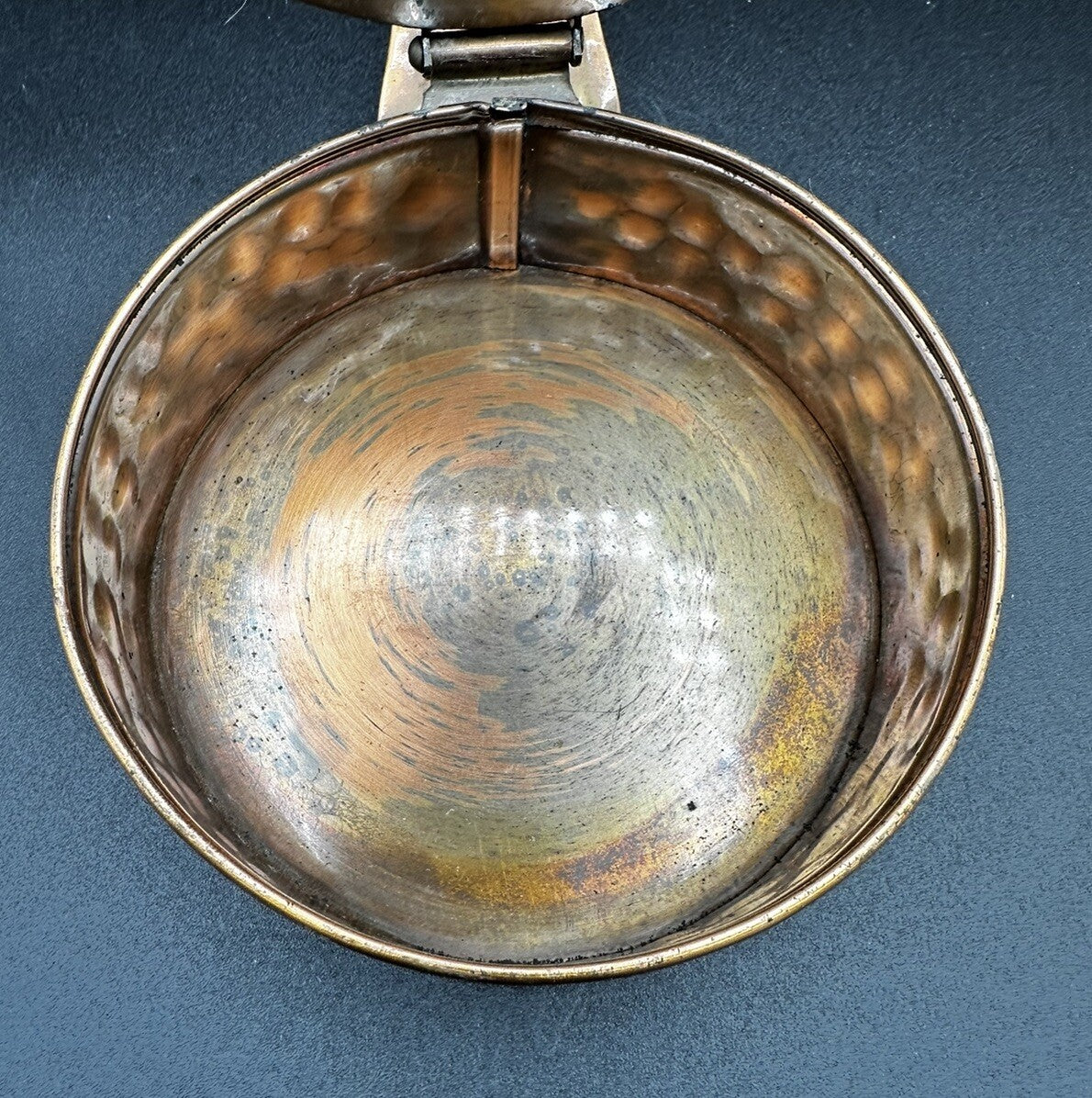 Crumb Catcher Gregorian Silent Butler Flip Top Solid Copper Vintage