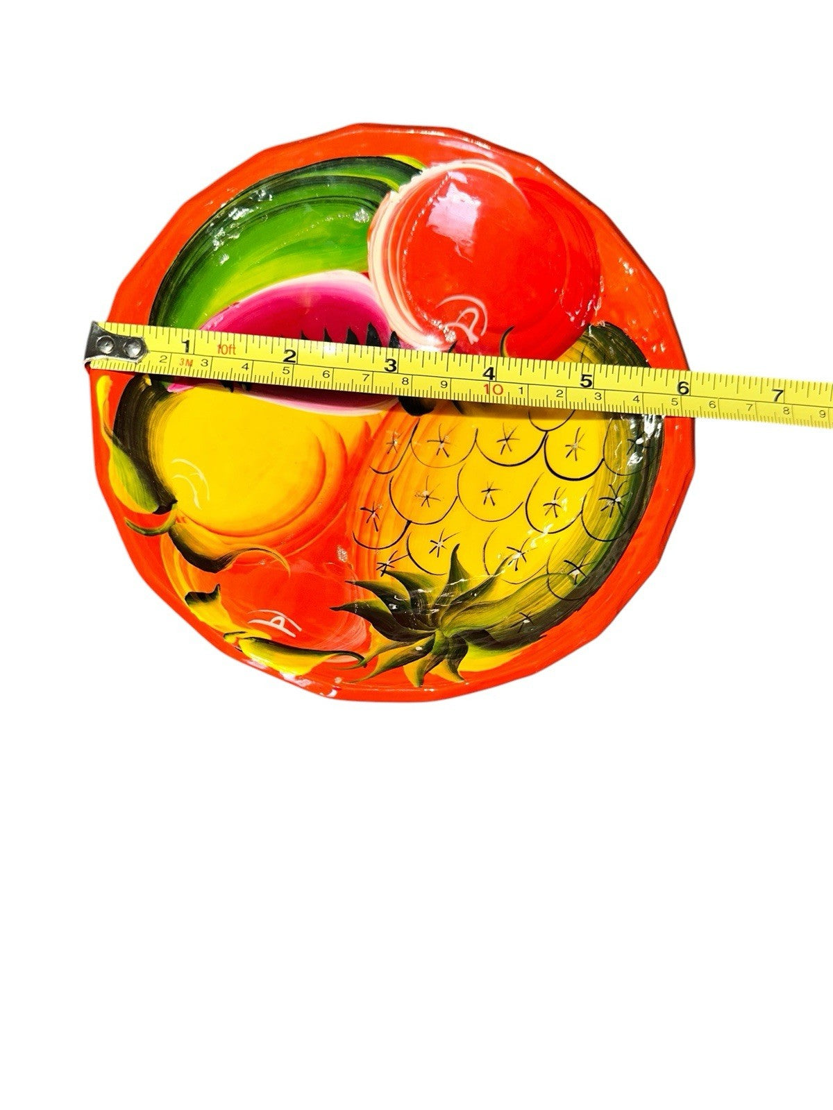 Bowl Fruit 3 Footed Hand Painted Pottery New Vintage