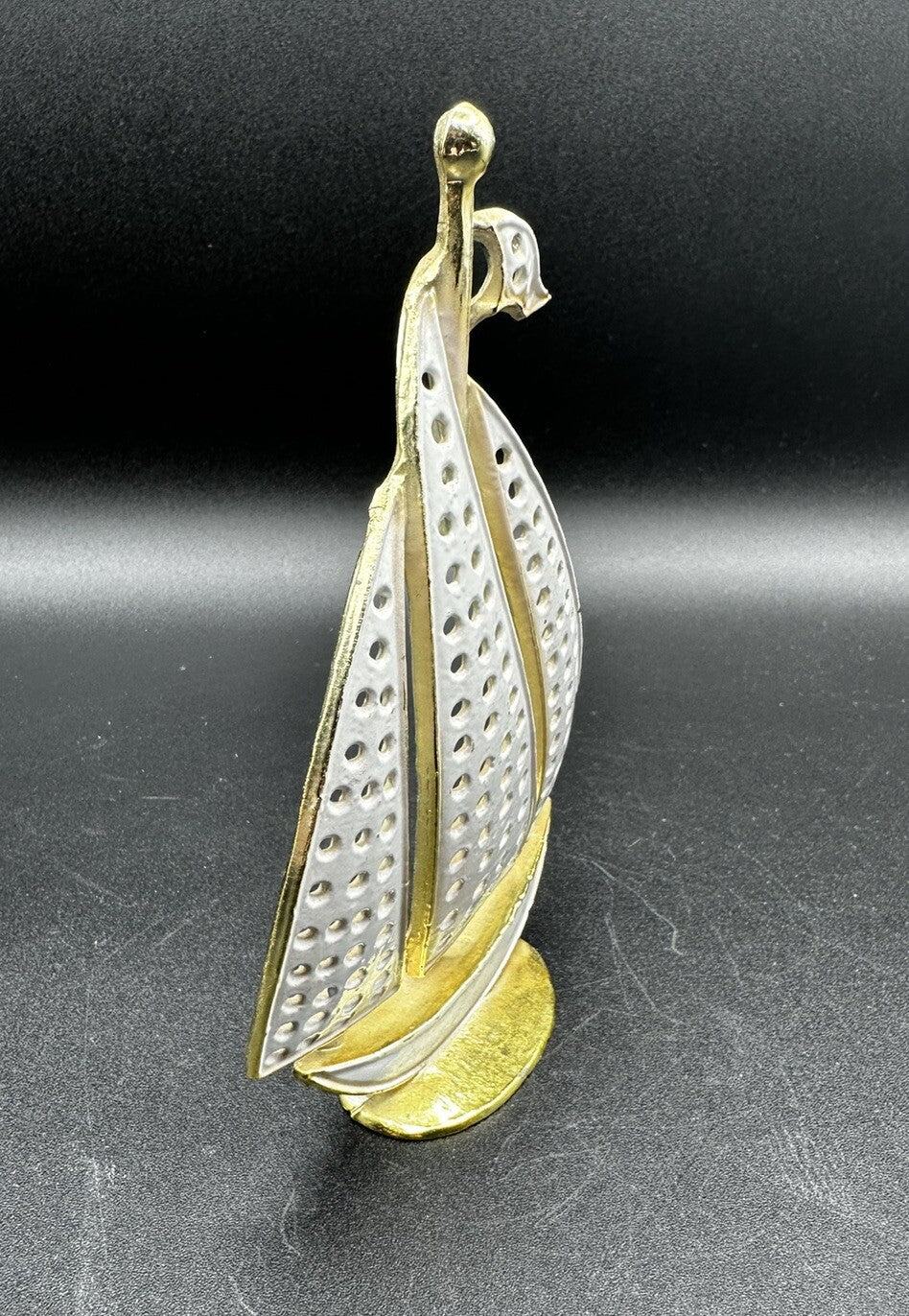 Earring Holder Enameled Sailboat  Torino Vintage