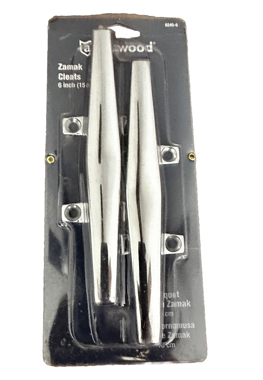 Cleats Attwood Zamak  6 Inch / 15 cm Chrome Plated 1 Pair 6245-6 New