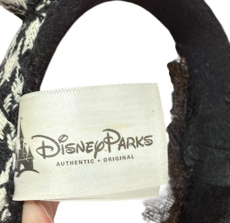 Ears Minnie Mouse Disneyland Black White Houndstooth Feathers Hat Net Preowned