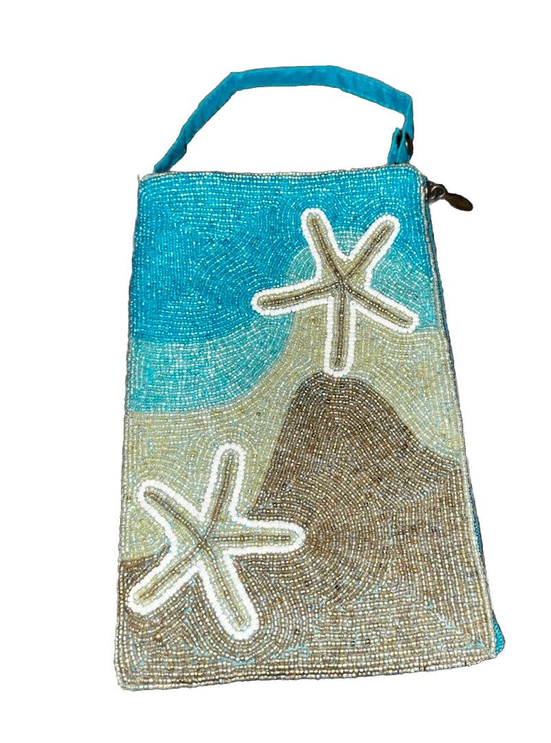 Crossbody Starfish Beach Hand Beaded Bag Bamboo Trading Company
