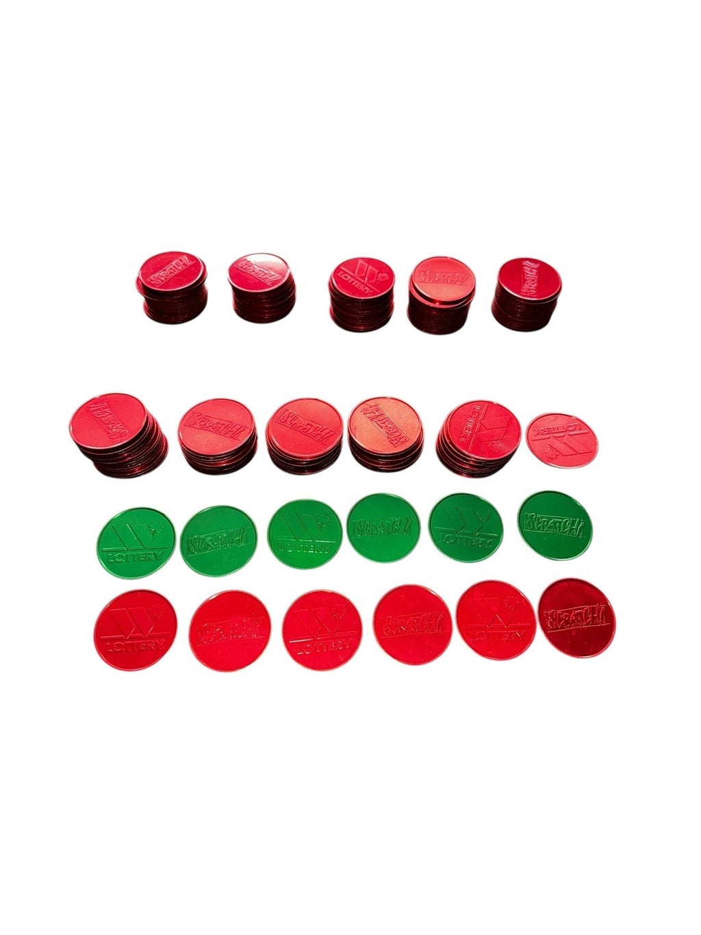 Coin Scratchers Washington State Lottery Lot 160 Red, 6 Green Preowned