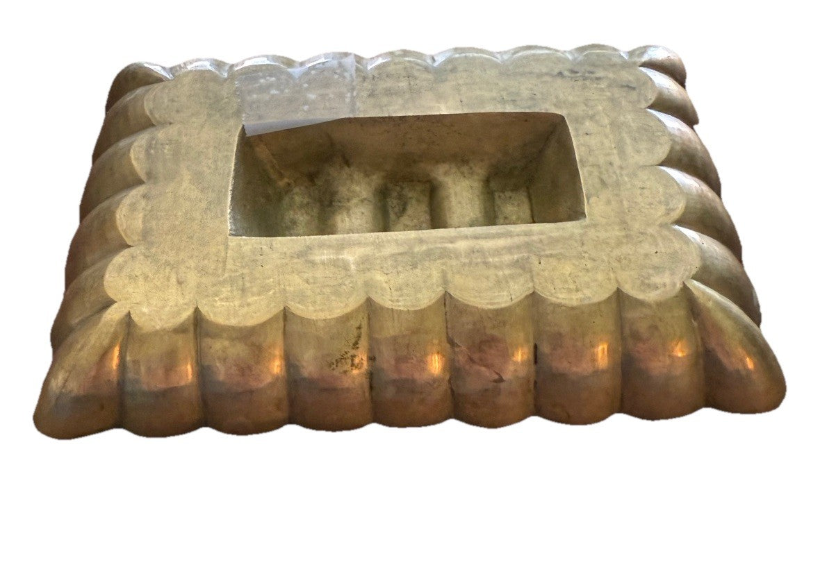 Ashtray Marked India Art Nouveau Ornate Brass Antique