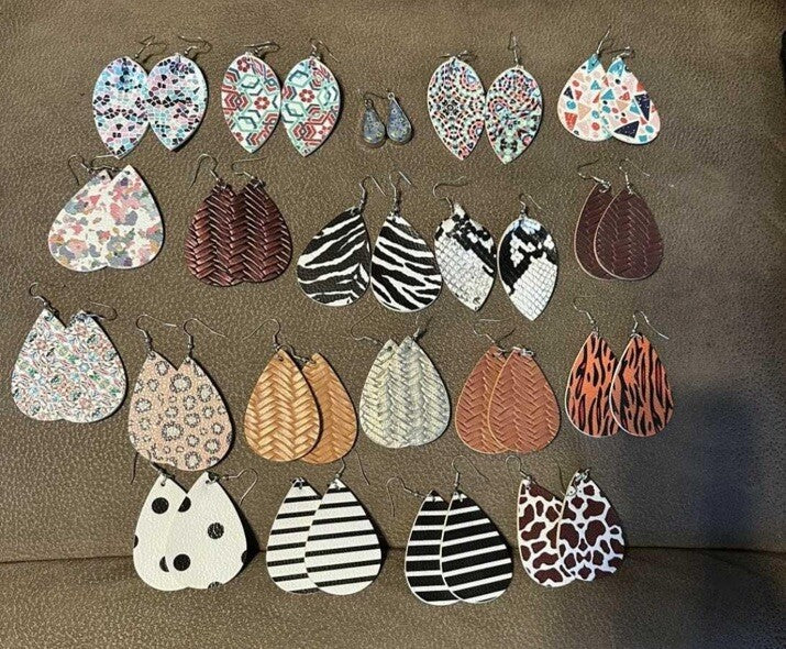 Earrings Petal Leather Different Design Earrings Teardrop Dangle 20 Piece New