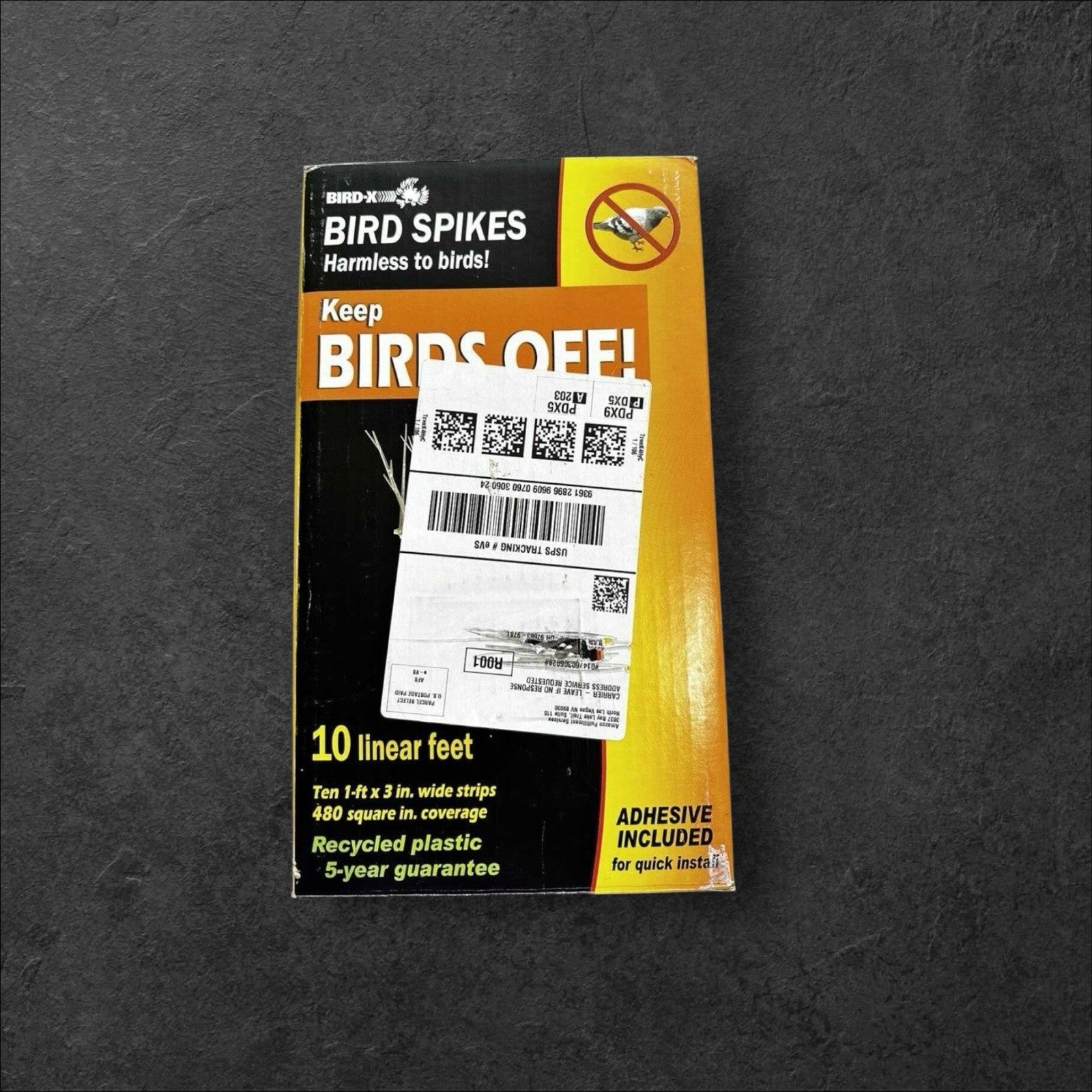 Bird-X Polycarbonate Bird Spikes Bird Deterrent 10ft Kit with Adhesive New