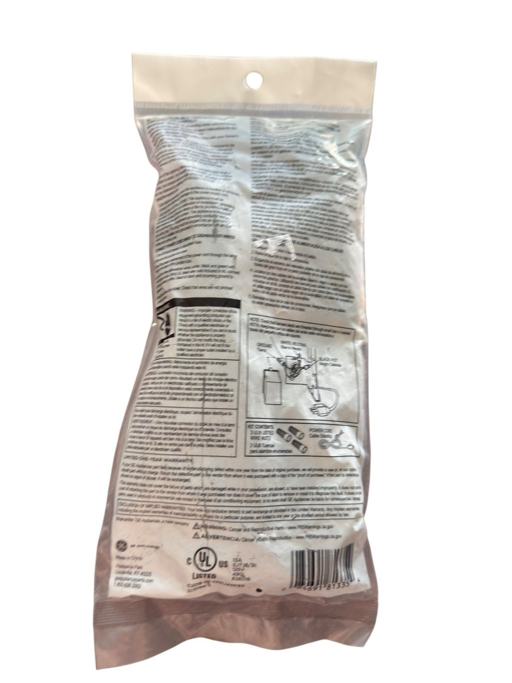 Dishwasher Power Cord 7 Ft x 9" WX09X70911 GE Universal New