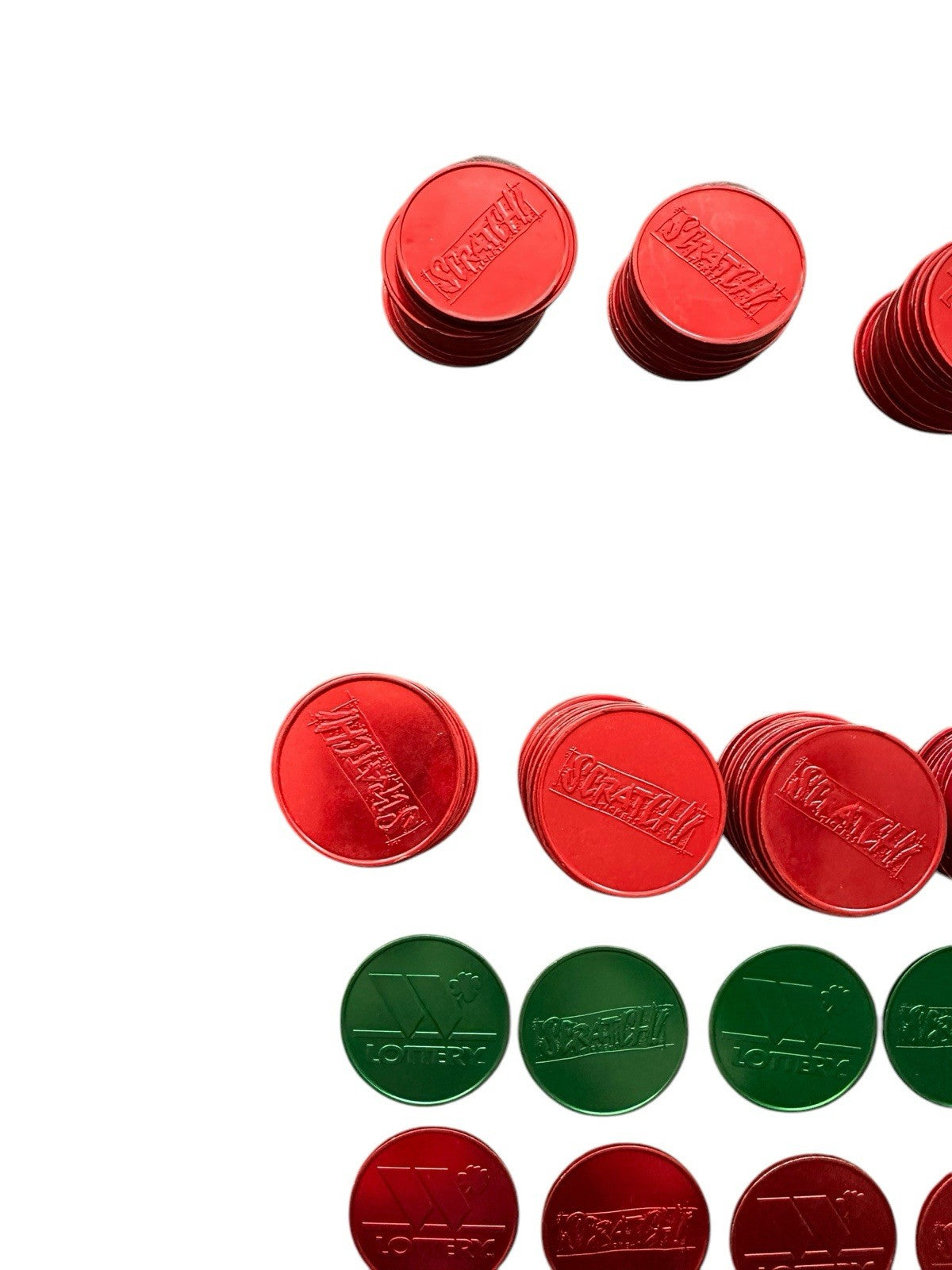 Coin Scratchers Washington State Lottery Lot 160 Red, 6 Green Preowned