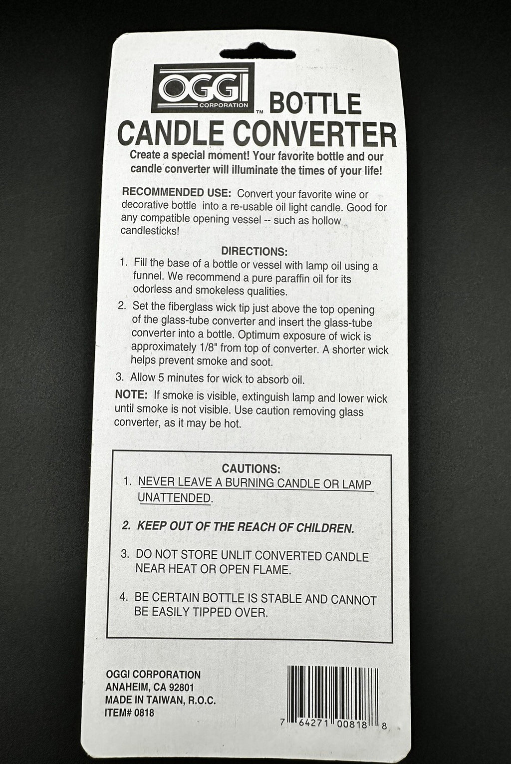 Candle Converter Oggi Bottle 5” Fiberglass Wick For Oil Candle Making 3 Pack New