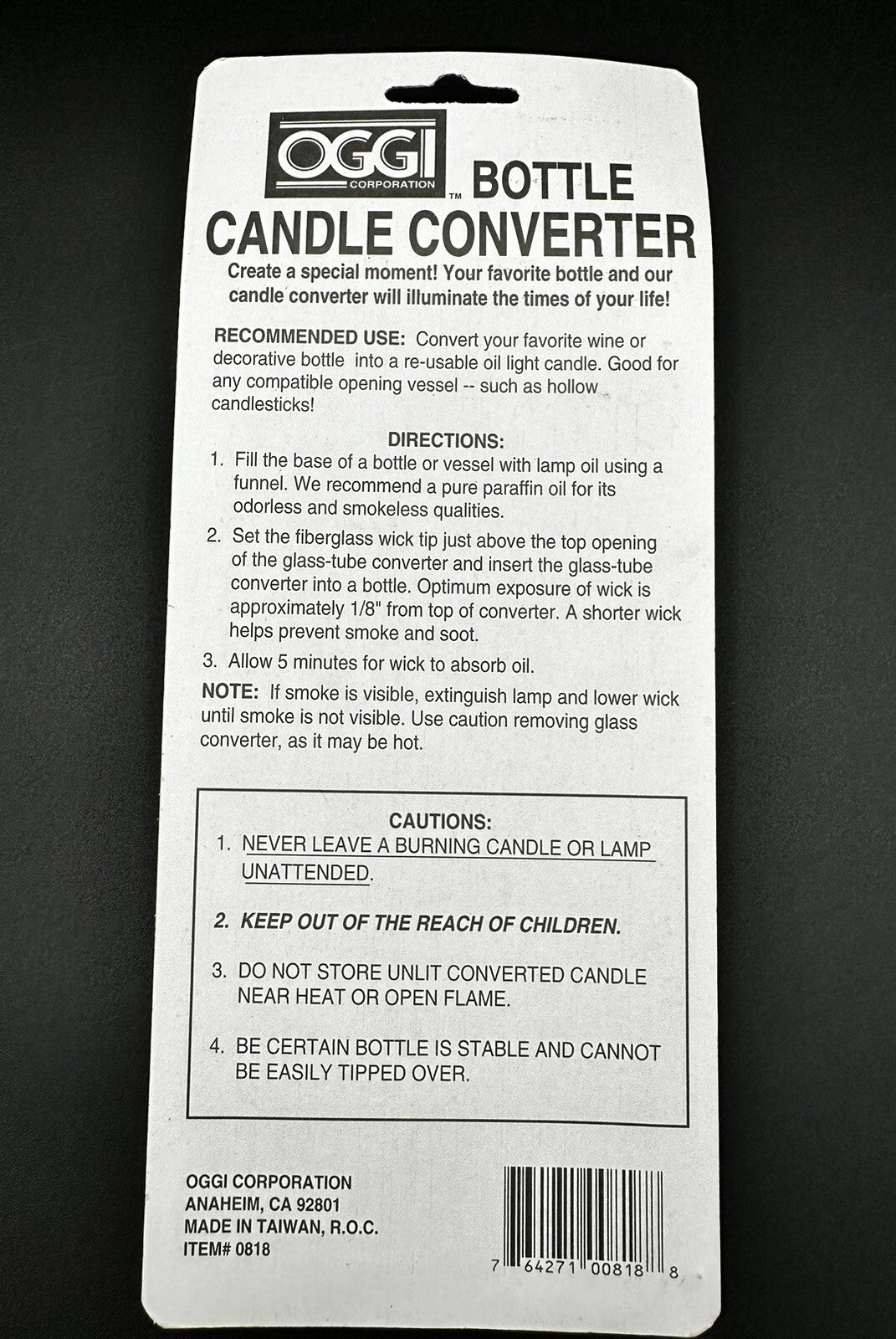 Candle Converter Oggi Bottle 5” Fiberglass Wick For Oil Candle Making 3 Pack New