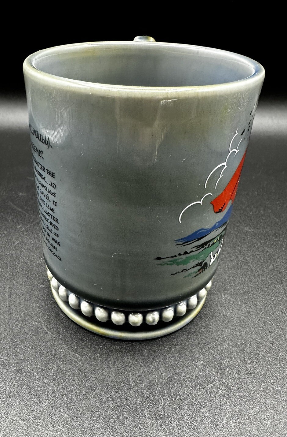 Cup Ireland Porcelain Green Blue Glaze 4”  Irish Vintage