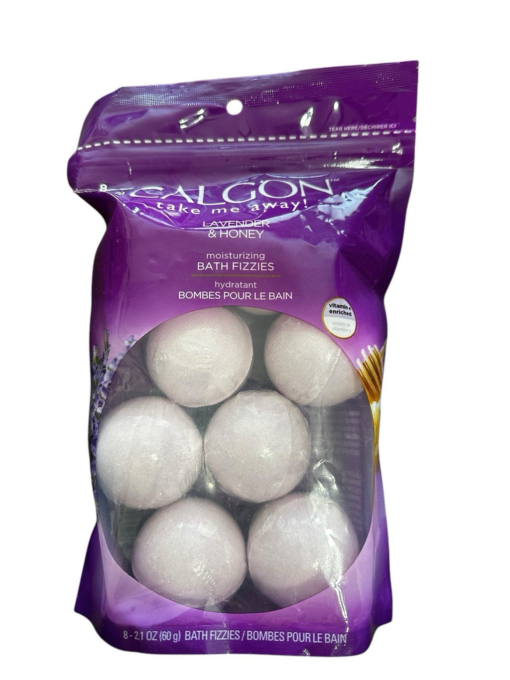 Bath Fizzies Bombs Lavender & Honey 8 Count Discontinued Calgon Moisturizing New