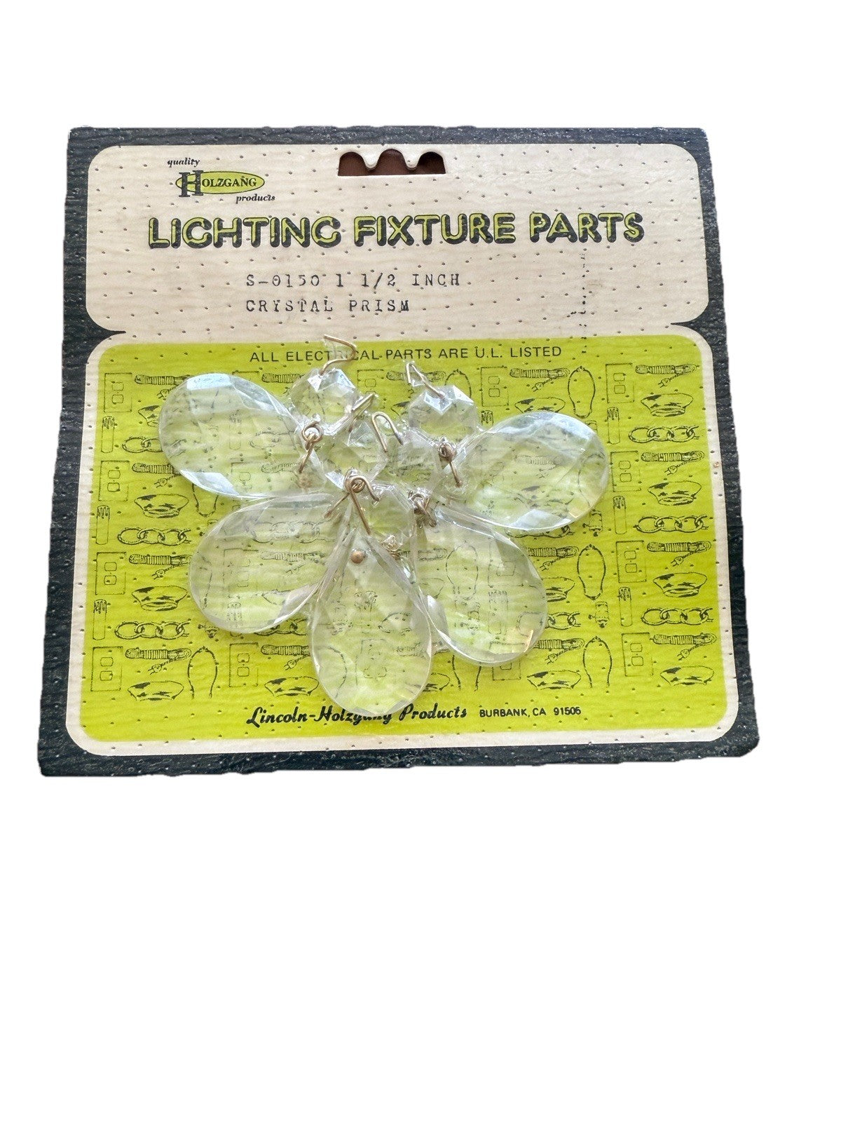 Clear Crystal Prism Lamp Lighting Chandelier Replacement Part 1 1/2" New Vintage