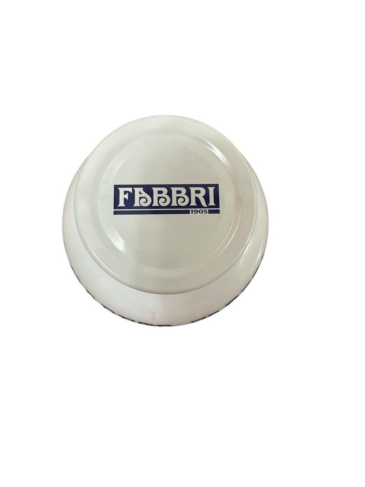 Amarena Fabbri Milk Glass Jar "Empty" Cherries Blue White Floral 5.25" H Italy