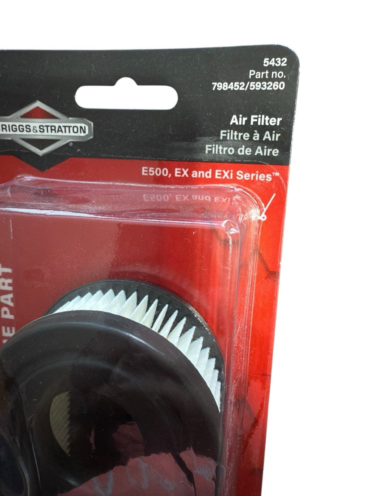 Air Filter Briggs & Stratton Genuine 5432 E550, 550EX & EXi Part # 798452/593260