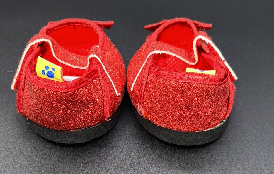 Build-A-Bear Red Glitter Dress Shoes Preowned