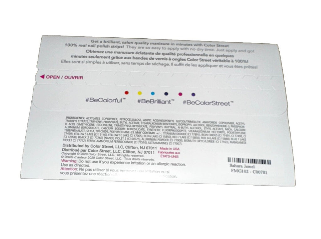 Color Street Nail Polish Strips Sahara Jewel Retired New