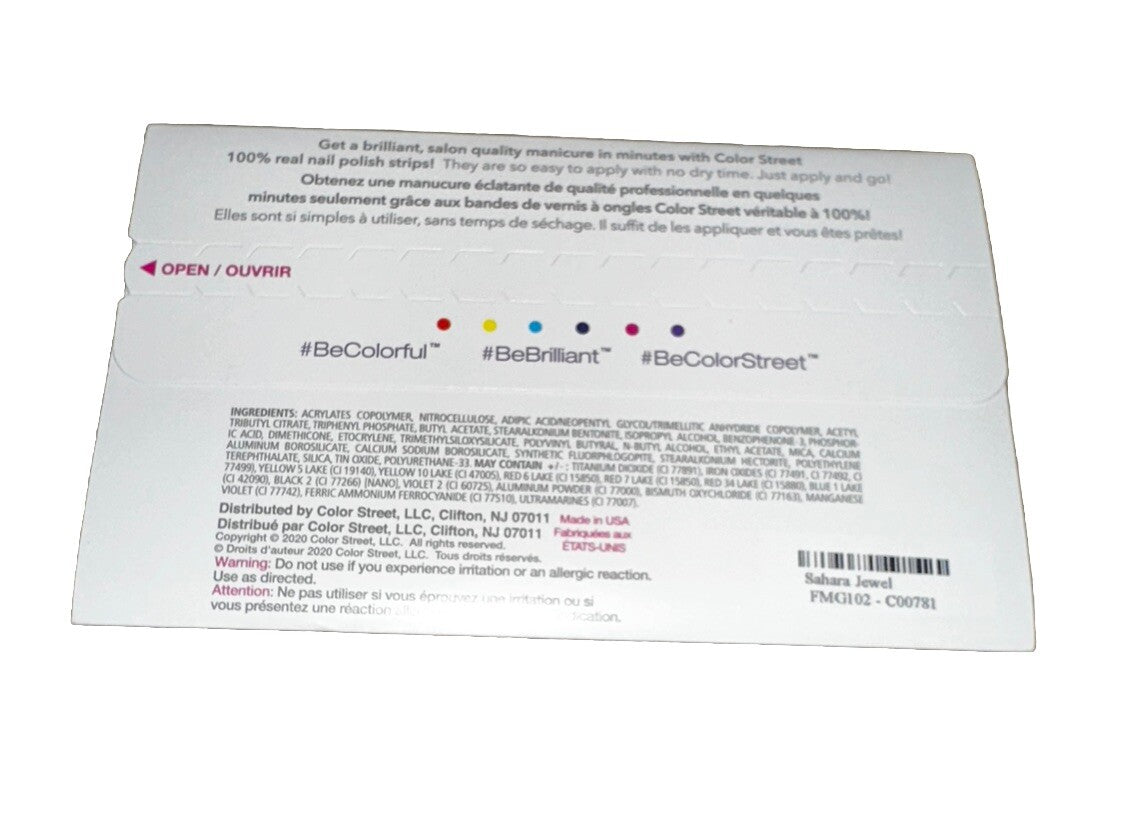 Color Street Nail Polish Strips Sahara Jewel Retired New